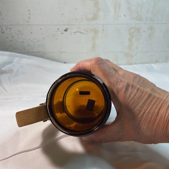 Amber Glass Mug Wood Handle Cup Siesta Ware The Bounty Pirate Vintage Retro - Picture 5 of 6